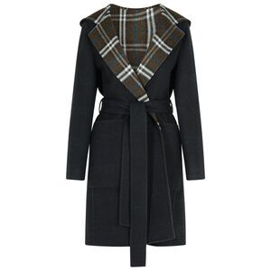 Burberry 'Hampshire' Reversible Black Wool Coat Women